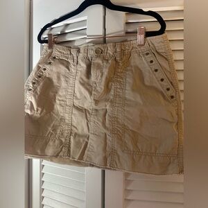 Y2K Old Navy Beige Mini Skirt with Stud Accents